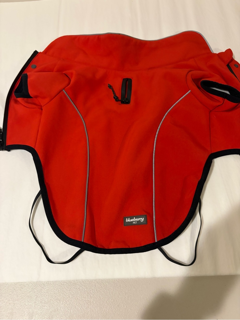 Red Waterproof Dog Coat with Reflective Trim